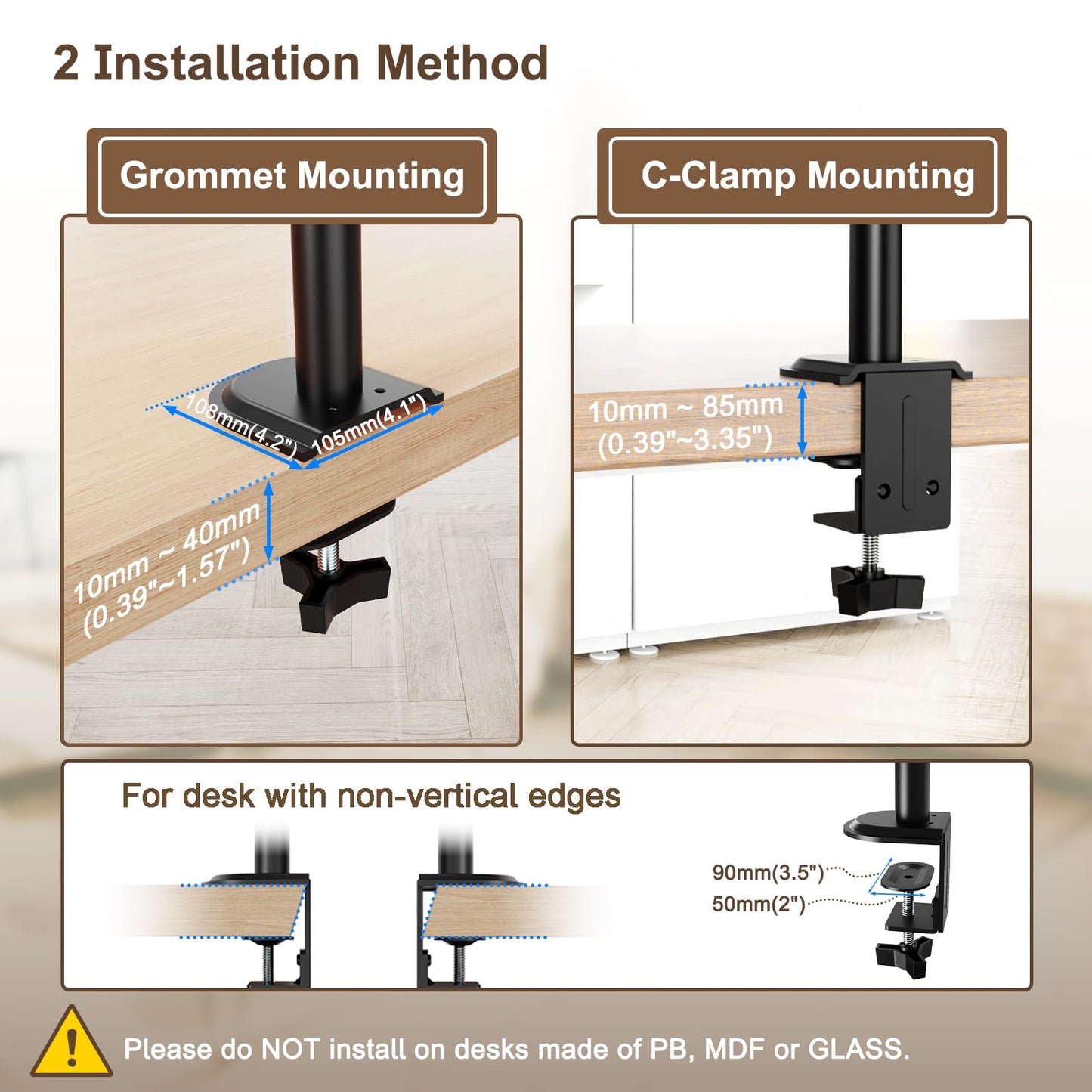 PUTORSEN Triple Monitor Mount for 13-32 inch Flat & Curved Screens, 80cm Pole Desk Mount Swivel Tilt Height Adjustable, 9kg per Arm, VESA 75x75/100x100, Black