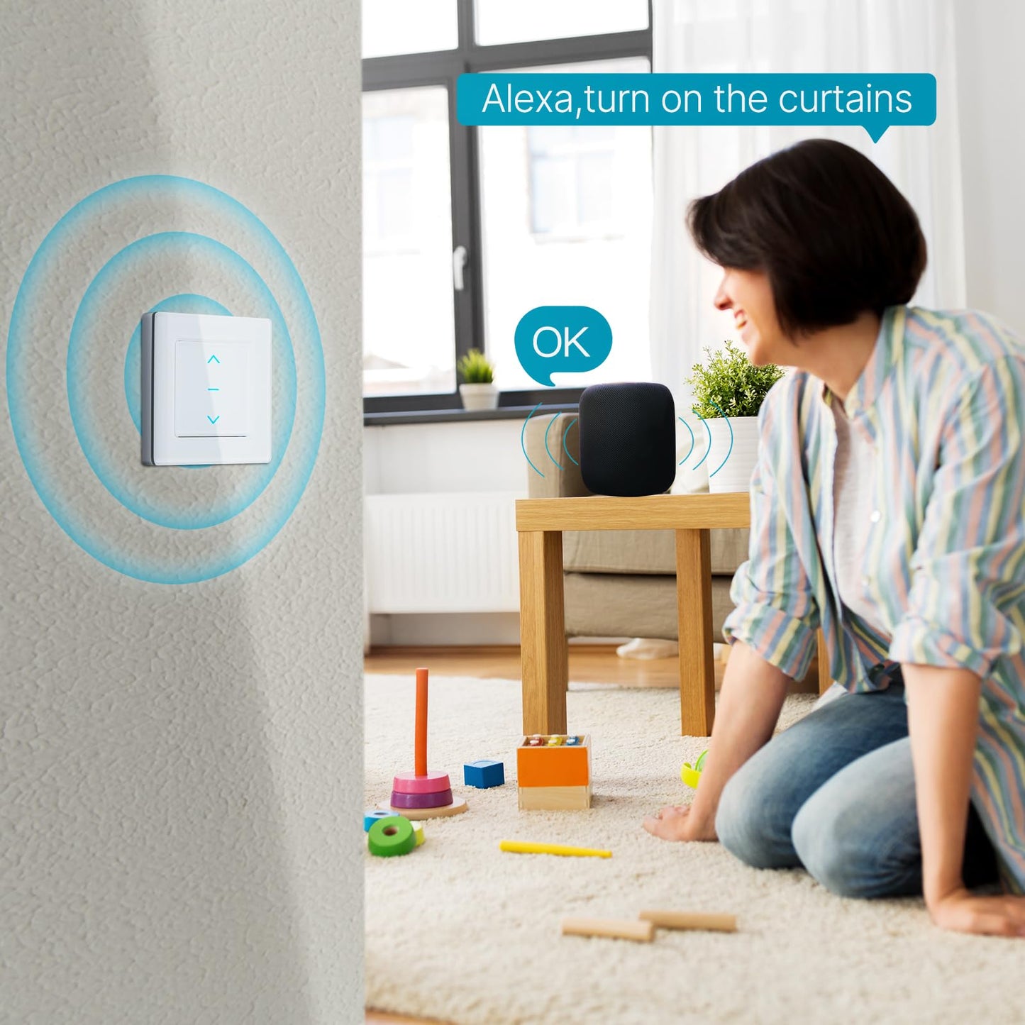 MOES Wi-Fi Roller Shutter Switch-2 Pack Smart Roller Shutter Switch for Roller Shutter Control with Smart Life/Tuya App, Alexa And Google Voice Control