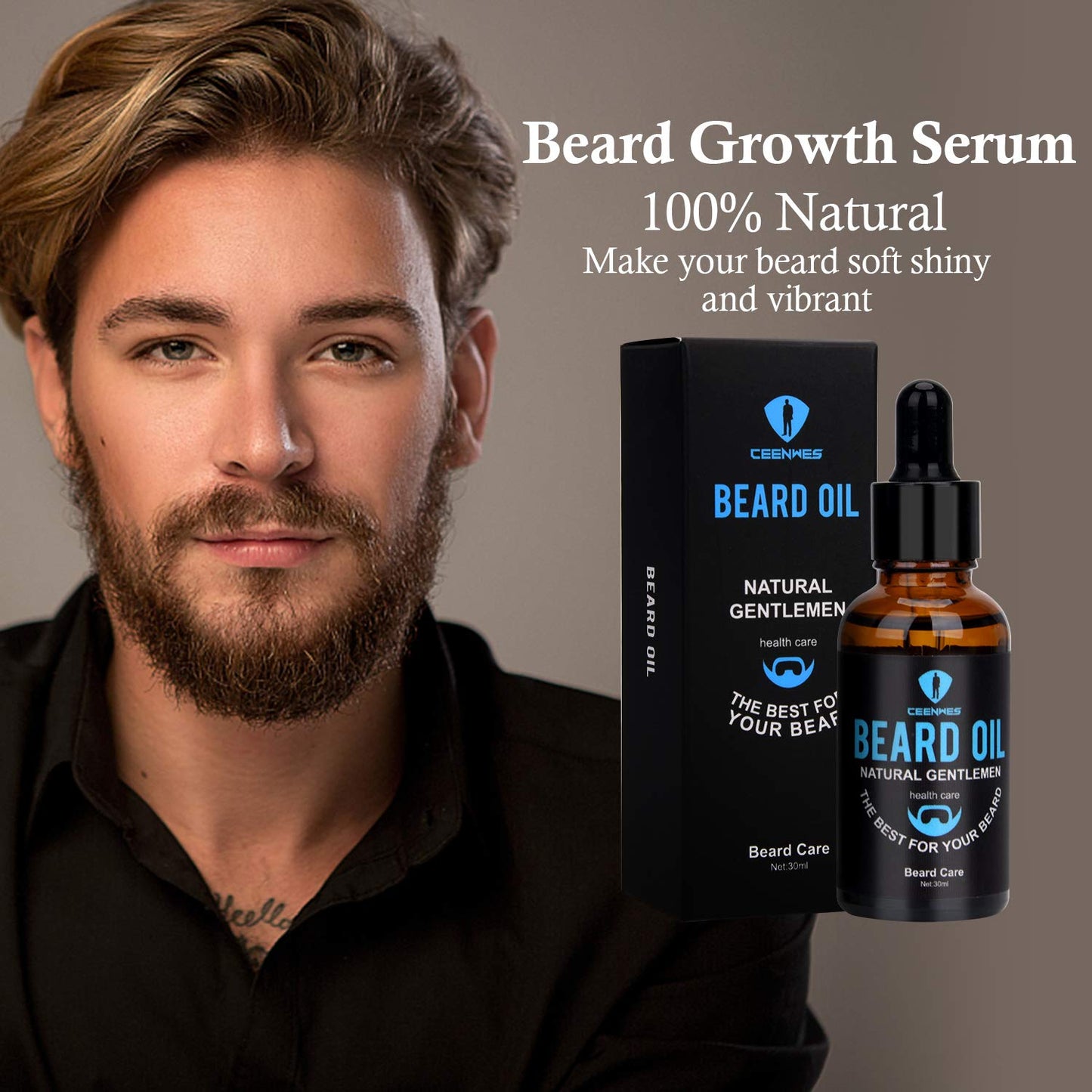 Beard care set gifts 9-piece for beard care set men with free beard shampoo, beard oil, beard balm, beard comb, beard brush, beard scissors, men's beard care, beard growth product, beard set.