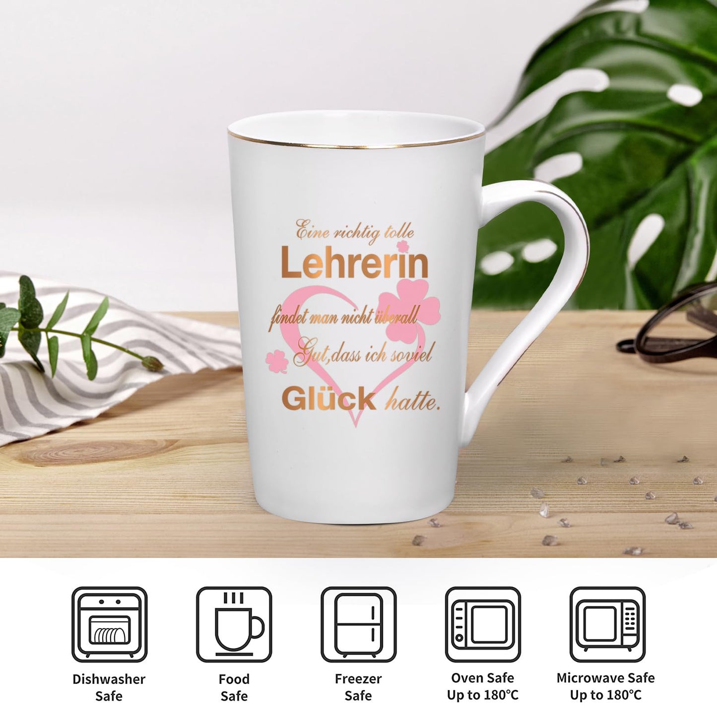 Joyful coffee cup farewell gift for teacher - it's hard to find a really great teacher - farewell gift for the best favorite teacher, 400ml white.