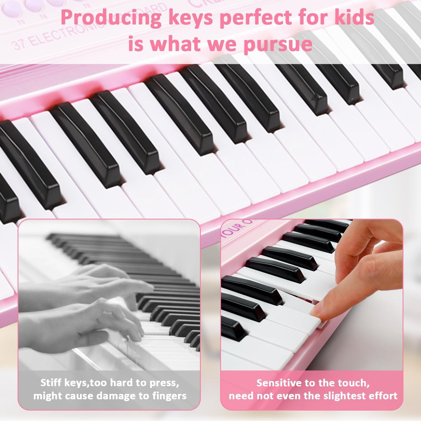 m zimoon Children Piano Keyboard, 37 Keys Electronic Piano for Kids Music Piano Multifunctional Musical Instruments Learning Toy Birthday Gift for Boys Girls Beginners