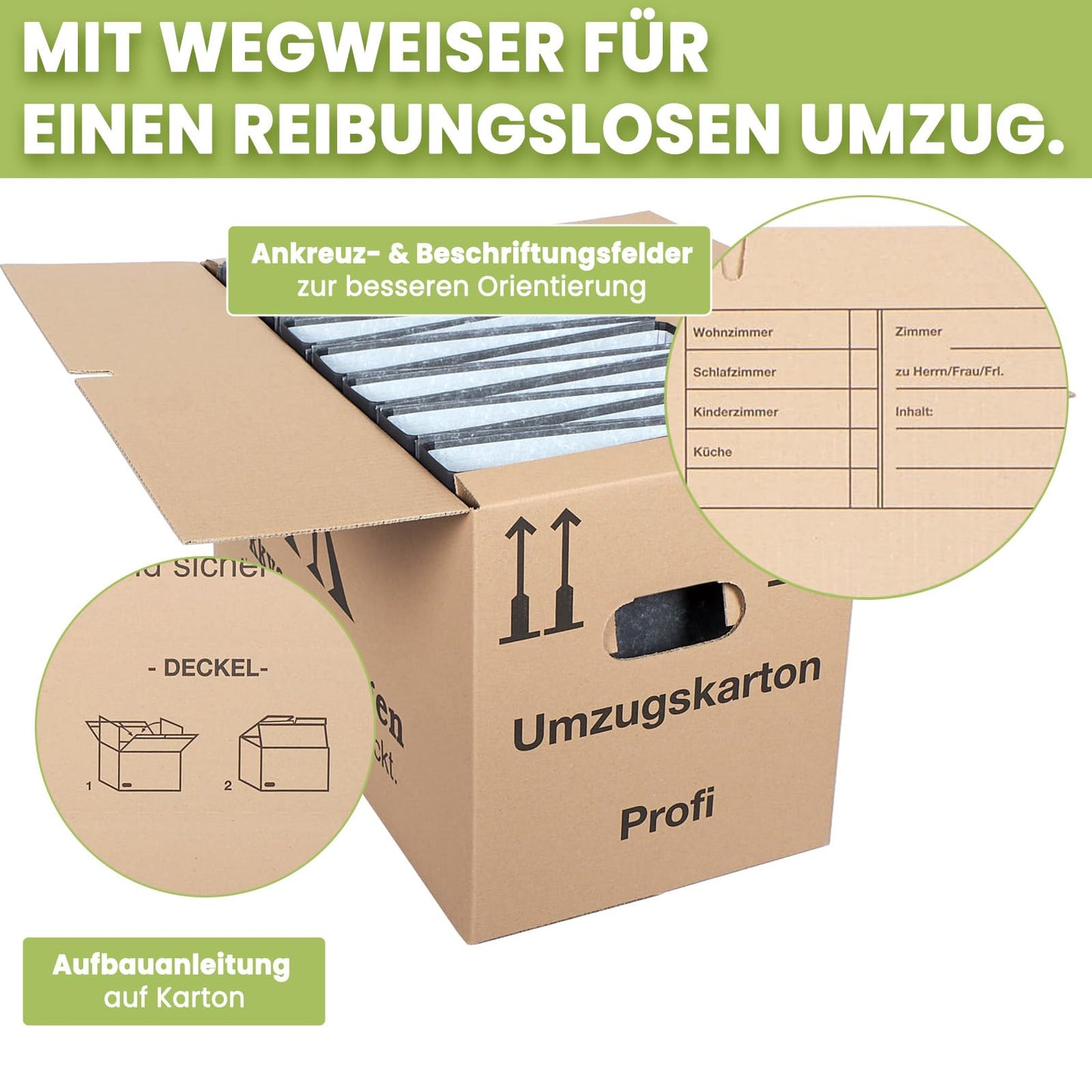 2 double-walled moving boxes, 5 pieces | Extra sturdy & stackable with double corrugation | Strong butterfly bottom | High load capacity | Ideal for any move