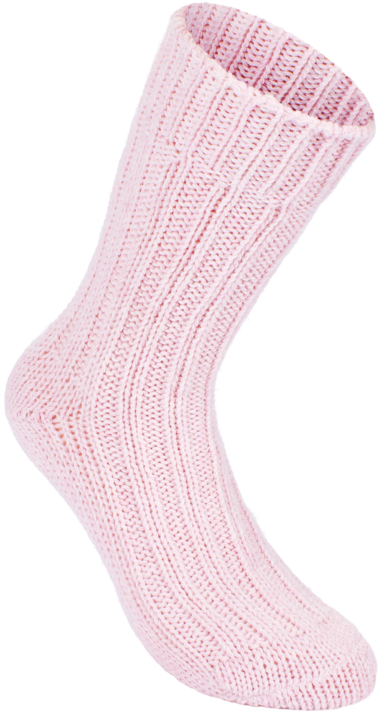 BRUBAKER 4 pairs of alpaca socks with alpaca wool - winter sock set for men and women - pink - size 39-42