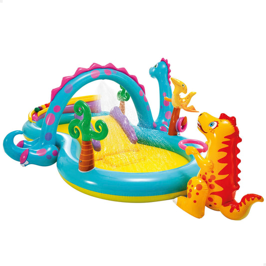 Intex Dinoland Play Center Inflatable Water Play Center, various models (with and without volcano), Multicolor, 131x90x44 inches, 74 gallons, Colorful