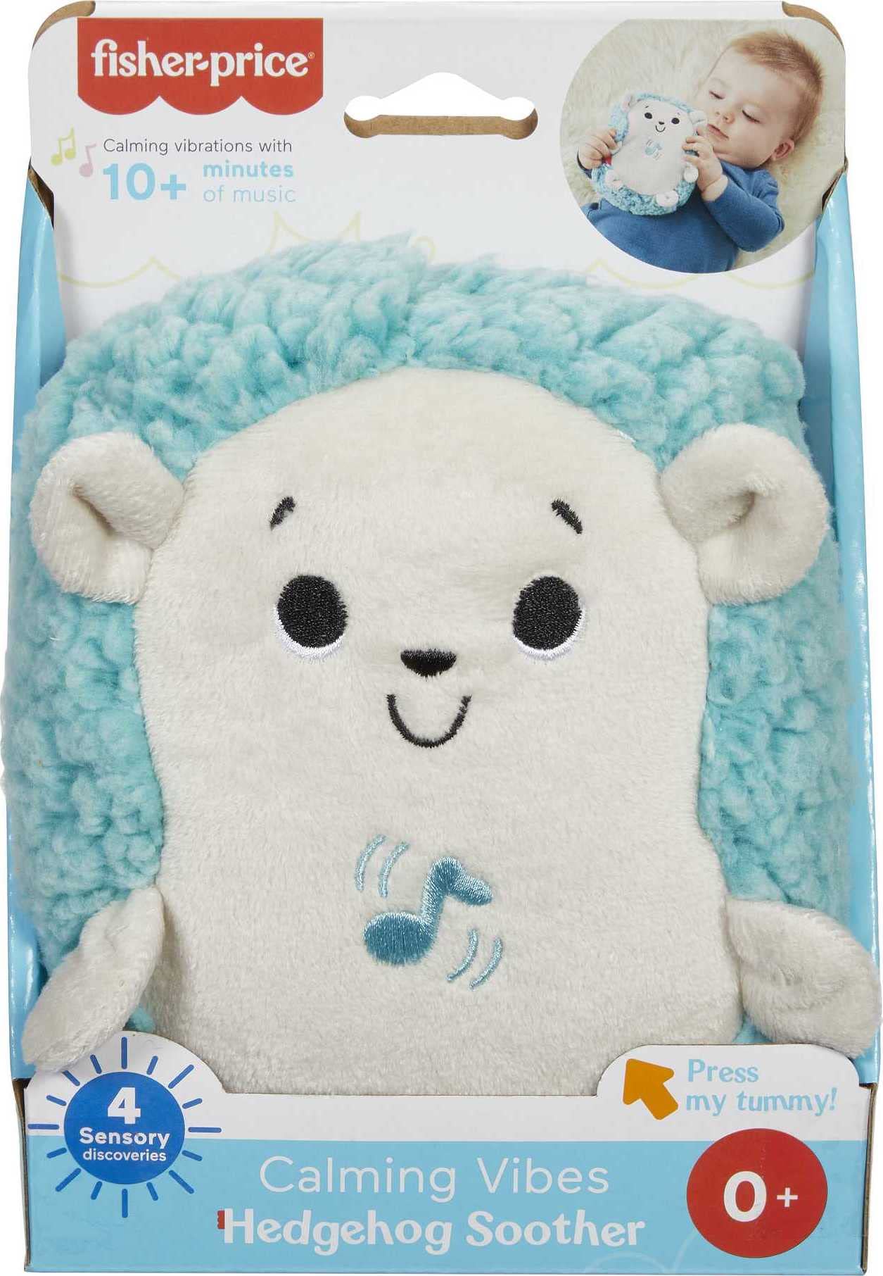 Fisher-Price FXC58 - Sleepy Hedgehog plush toy musical soother, sleep aid for babies, newborn essentials, baby toy from birth.