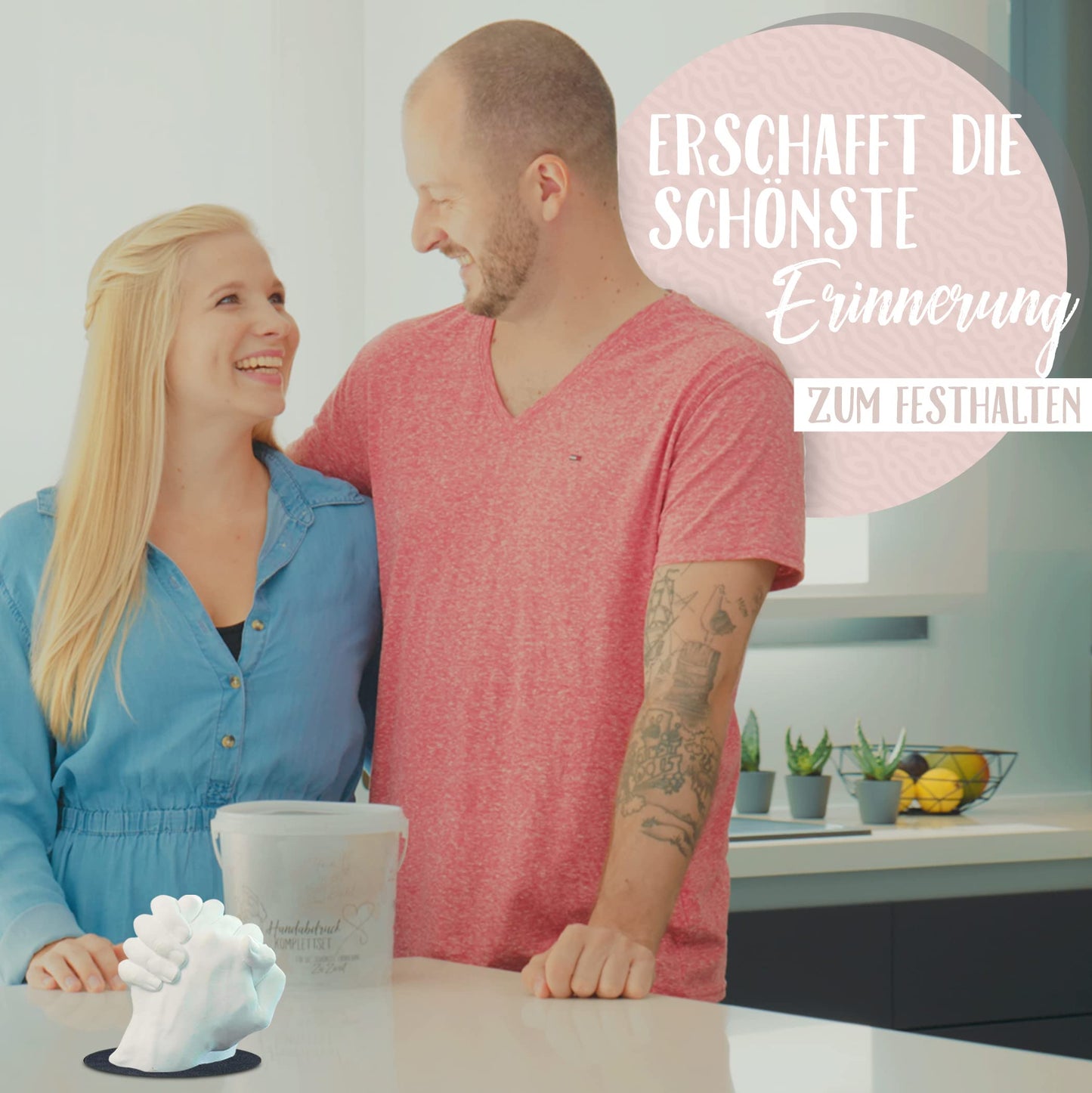 3D handprint set for couples Made in Germany with base plaster casting kit hands anniversary gift for him, couple gifts plaster gift for her, plaster cast couple