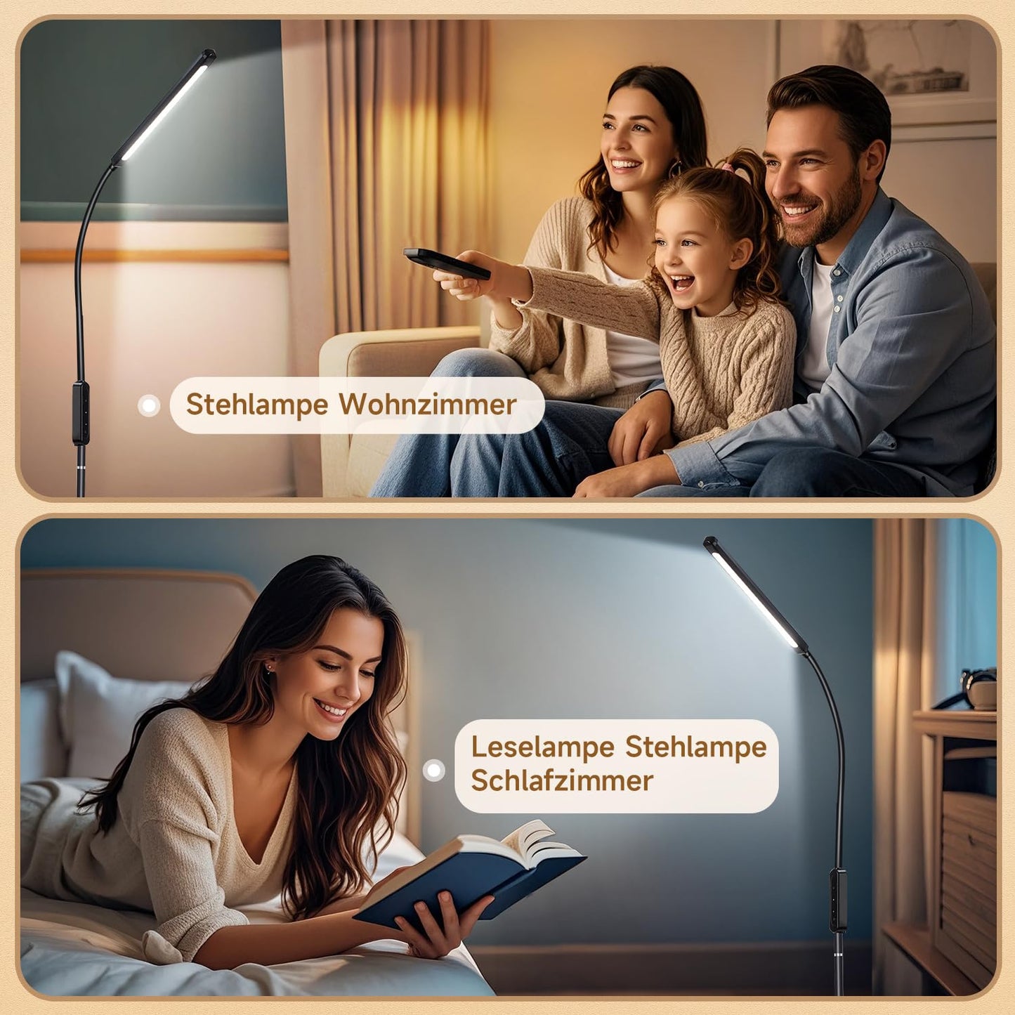 Floor lamp living room, dimmable floor lamp, 25 modes LED floor lamp living room dimmable, 1000 lumens reading lamp, black LED floor lamp, remote control/timer. Floor lamp, living room standing lamp.