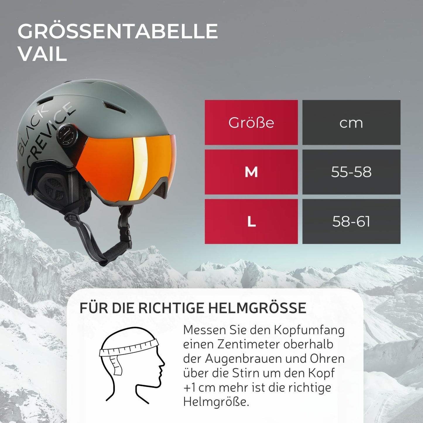 Black Crevice ski helmet Vail with visor, neon yellow, M (55-58 cm)