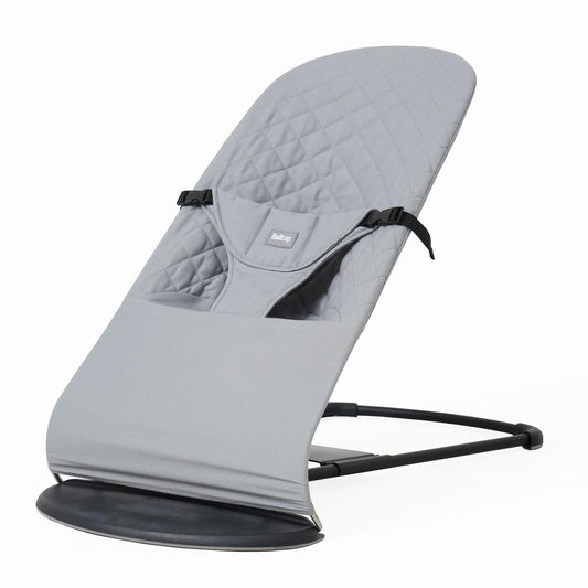Reference to baby bouncer. Reference to Belltop compatible with BabyBjörn bouncer: Balance, Soft, and Bliss. Seat for baby bouncer. Hypoallergenic cotton padding. Ergonomic fit. (Gray)