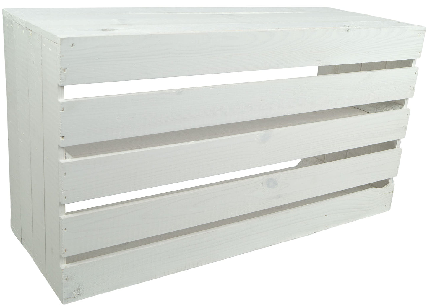 Crate set Altes Land 2 large fruit crates Tosca white/natural/flamed with long insert shelf/divider approx 75x40x26cm/ shelving apple crate/wine crate storage shelf storage crate (White)