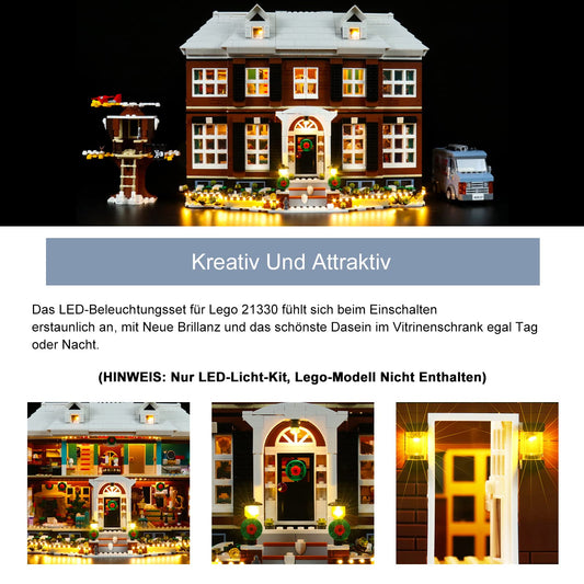 BrickBling LED Light Set for Lego 21330 Ideas Home Alone, Exclusive Lighting Collectible Home Decor Creative Gift (Lighting kit only, no Lego model) - Standard Version