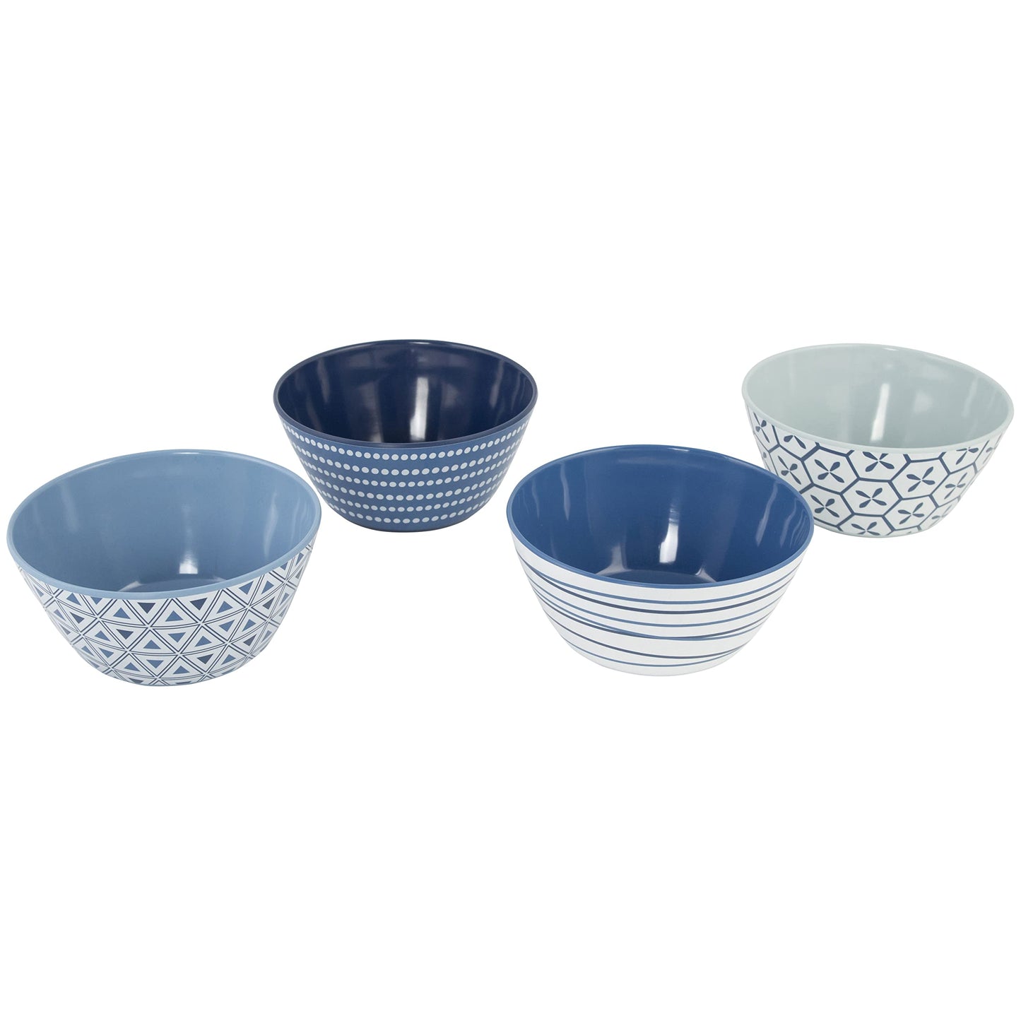 Camping tableware set for 4 people, blue and white, melamine dinnerware set, camping dishes, RV dishes, 16-piece mug dinnerware set modern picnic tableware.