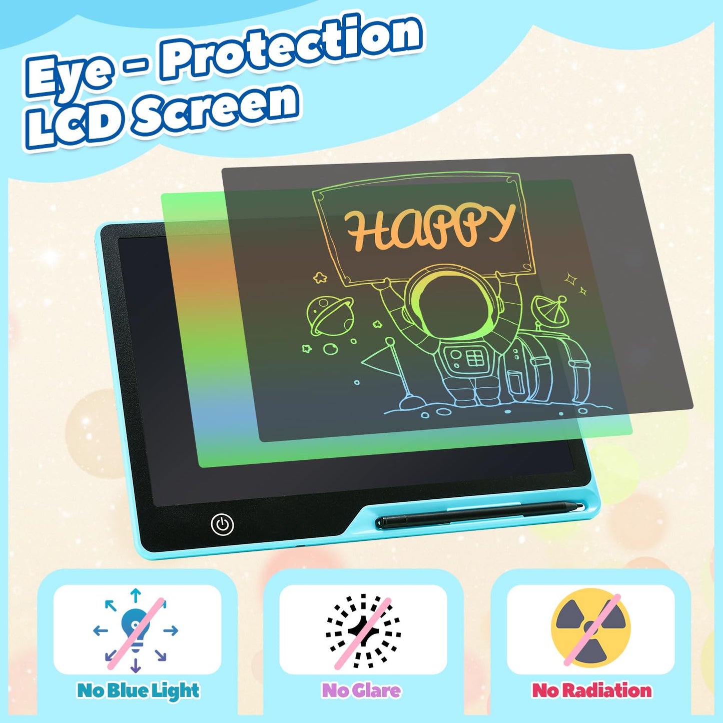 Kinayue LCD Writing Tablet for Kids, Rechargeable 16 Inch Drawing Board, Preschool Learning Toy Christmas Birthday Easter Gift 3 4 5 6 7 Year Old Girls Boys