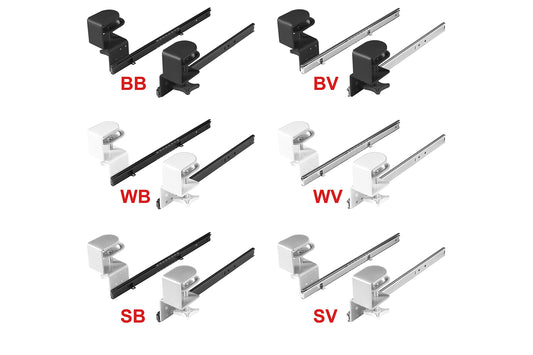 FIX&EASY keyboard tray clampable for keyboard shelf with locking mechanism, table clamps adjustable in height white, rails galvanized 400mm with locking function, pull-out for keyboard mouse keyboard laptop shelf