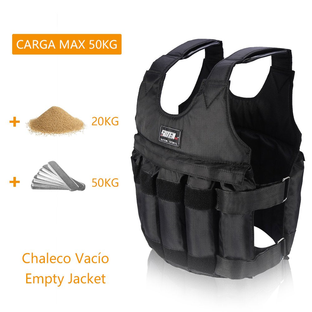 Adjustable weight vest for comfortable strength training. Suitable for men and women for jogging or running with a weight capacity of up to 50KG. Training fitness sports jacket.
