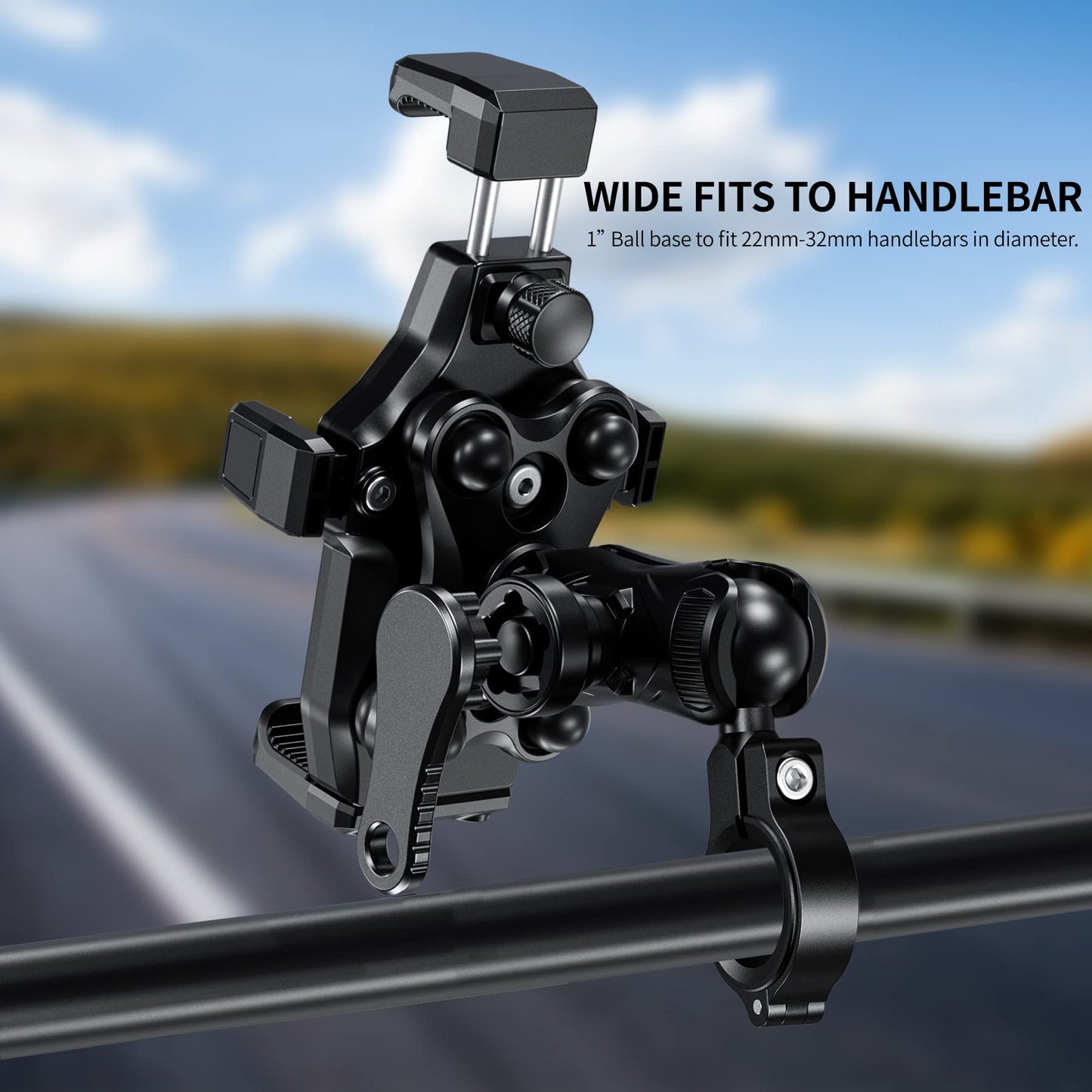 iMESTOU Anti-Vibration Motorcycle Phone Mount, 1 inch Ball Handlebar Phone Holder, Perfect for High-Speed Cycling, 360° Rotatable, Universal for 4.7"-7.2" Phones