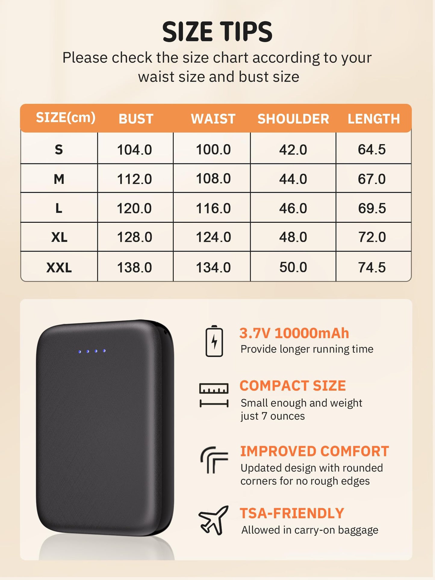 Kintiwe Heated Vest for Men, Heated Vest with Powerbank and 3 Heat Levels, Winter Heated Jacket for Outdoor Motorcycle Hunting Fishing Skiing.