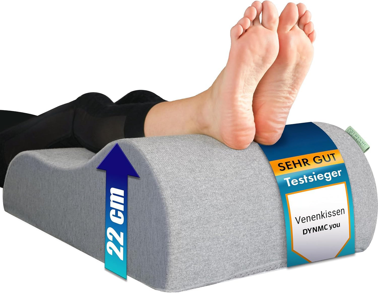 Ergonomic leg pillow for elevating legs, relieving leg strain. Ideal for adults, Oeko-Tex certified. Great leg support cushion.