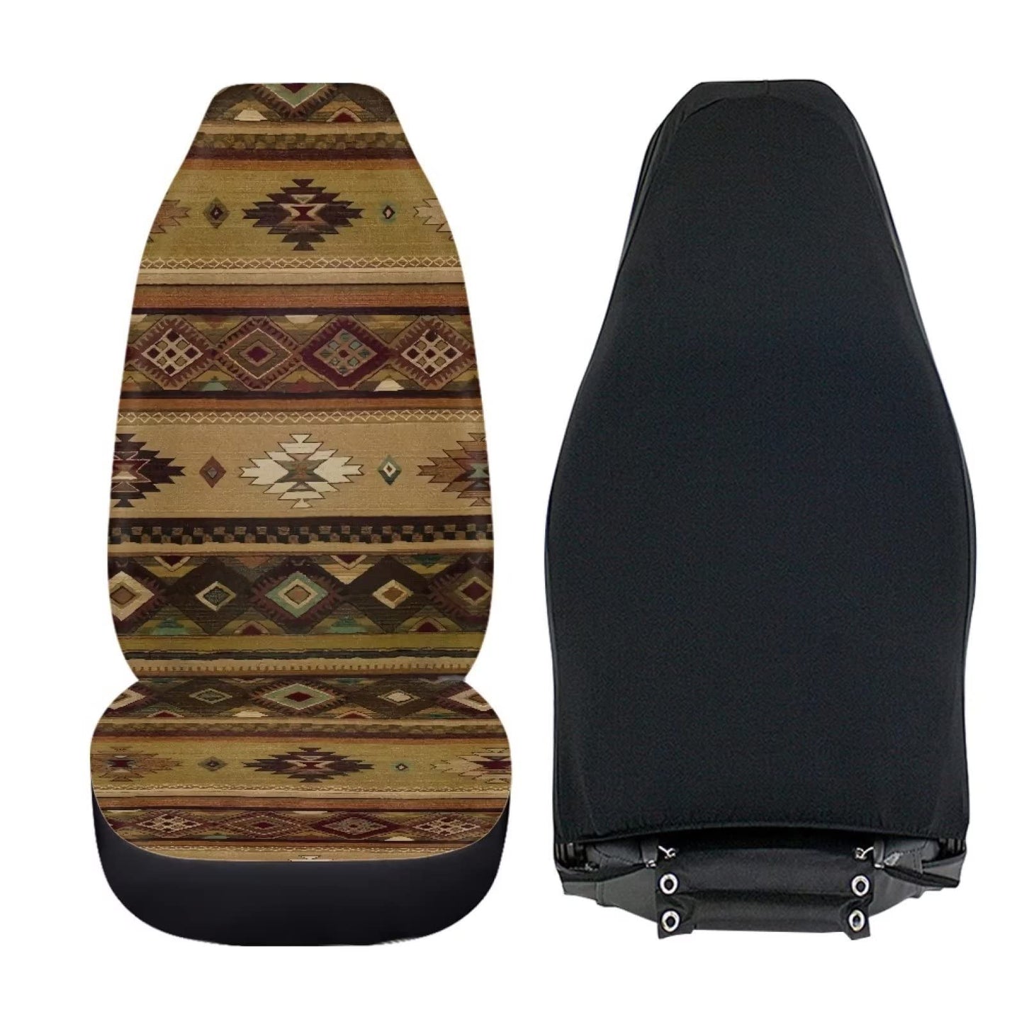 Showudesigns Boho Aztec Car Seat Covers Front Seats Only Southwest Car Accessories for Women Men Car Seat Protection Car Floor Mat Covers for Sedan, Truck, SUV.