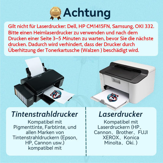 TransOurDream 40 sheets A4+4 A3 silicone paper, REAL inkjet/laser transfer film, transfer paper, textile film for inkjet printers, laser printers, printable iron-on film for light T-shirts, transfer paper