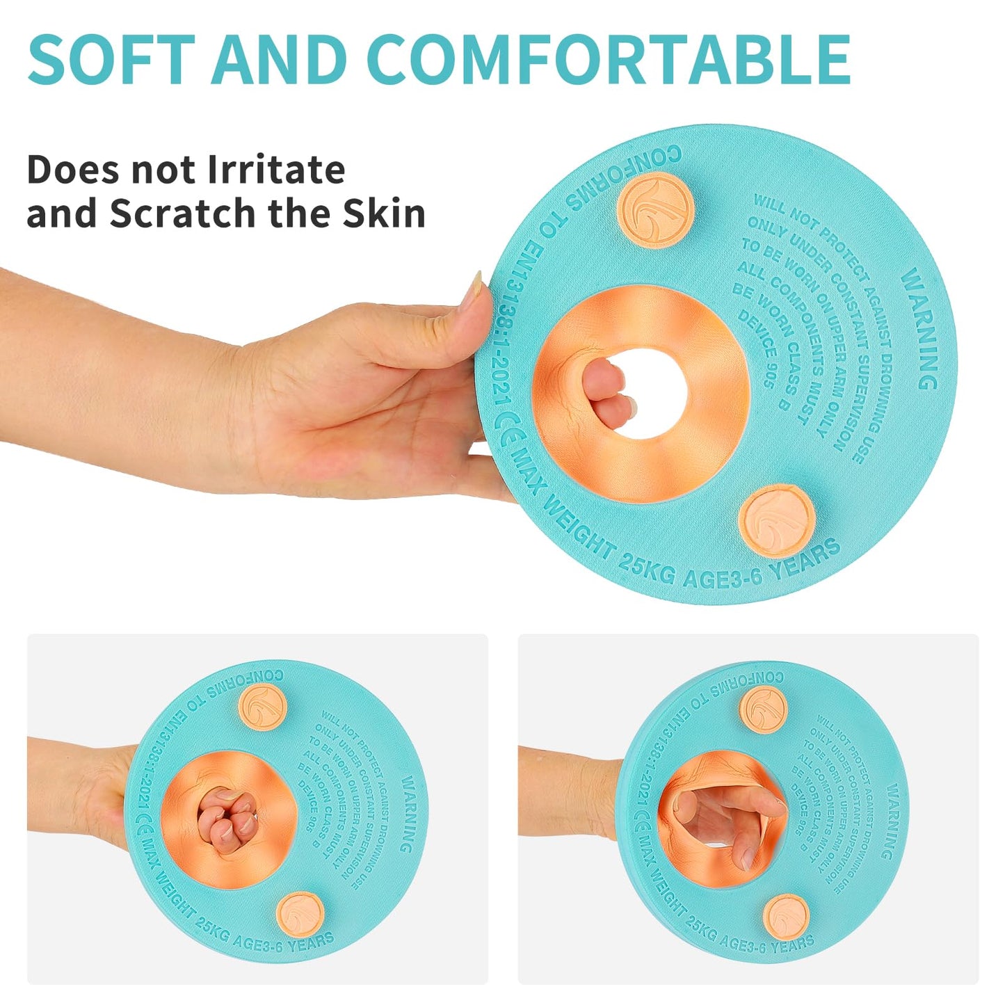 kaianda 6 pieces swim discs, swim discs for kids, Eva foam, swim wings for babies, Dolphin arms