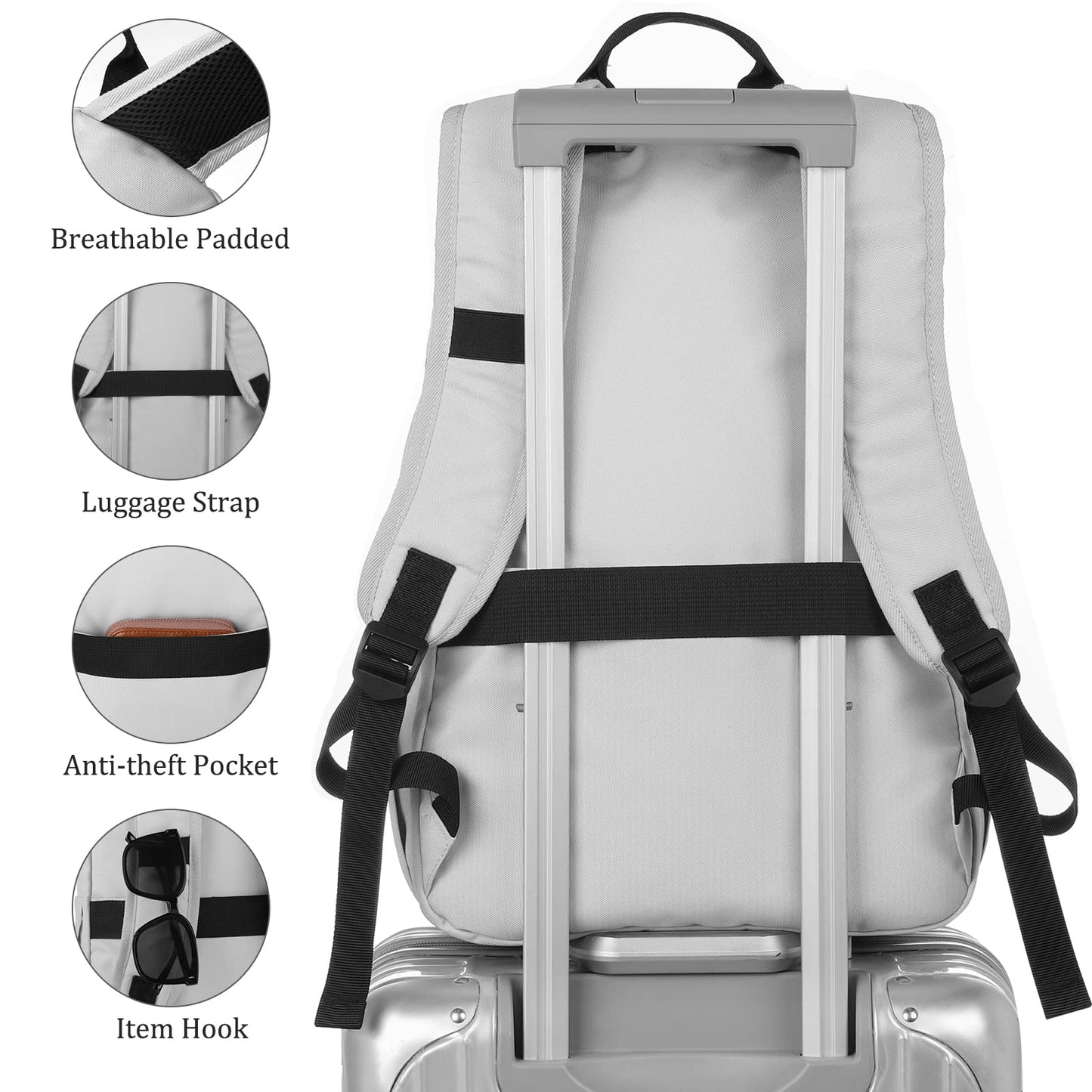YAMTION School Backpack for Teenage Boys & Girls, fits 17.3 Inch Laptop, Backpack for Women, Men City Backpack for University, Travel, Leisure