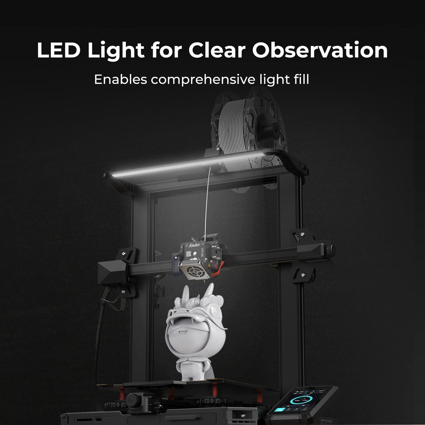 Creality Ender 3 S1 Pro, Official FDM 3D Printer with 300°C High Temperature Nozzle, 160mm/s Fast Printing & Steel PEI Plate with Spring & LED Light Strip, CR Touch Auto-Leveling (220x220x270mm)