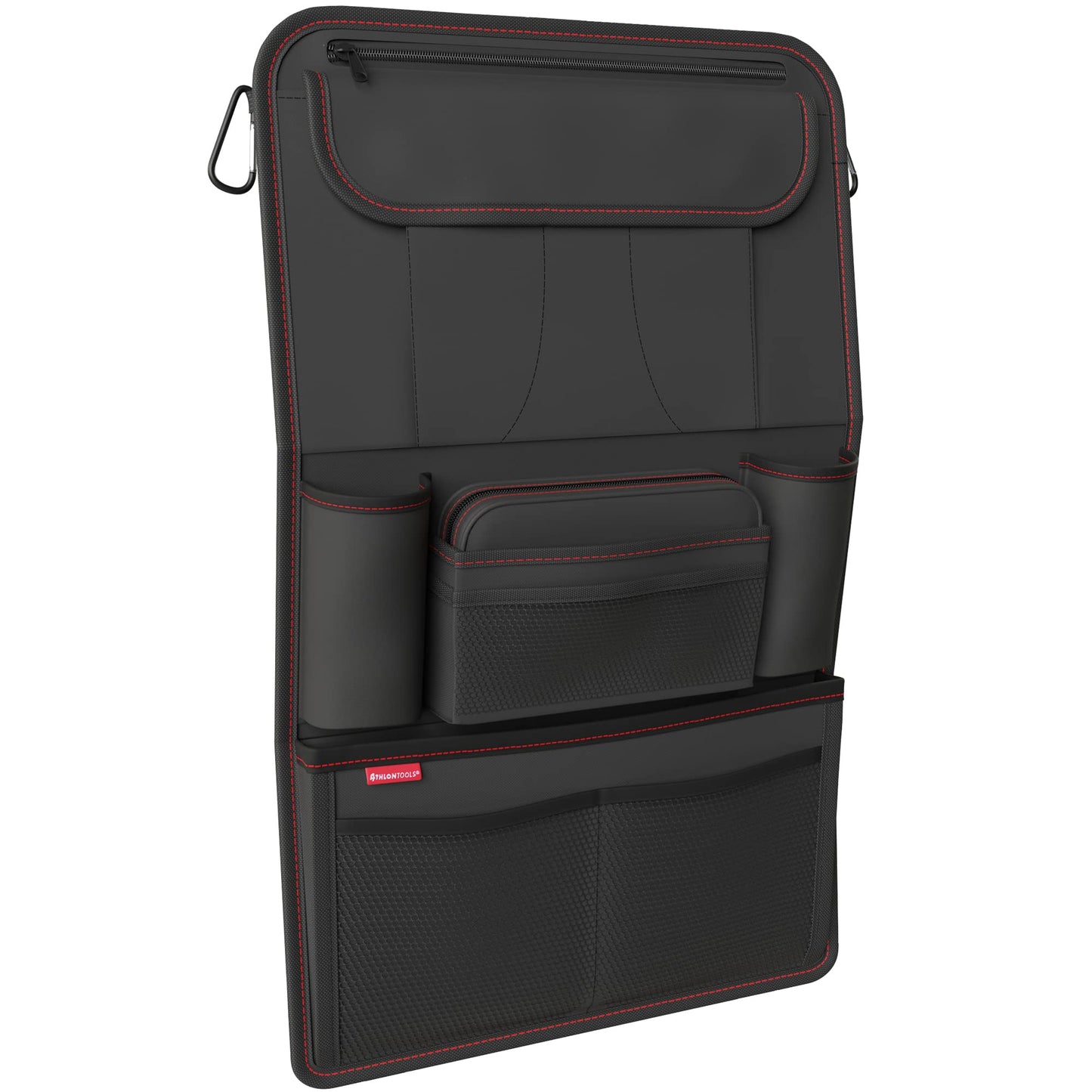 ATHLON TOOLS The most stable car seat organizer - Reinforced back panel - Food-safe - with integrated tablet holder - with extra pen pocket - for business and children - Designed in Hamburg