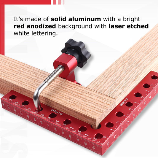 WILTEEXS Corner Clamps for Woodwork, 5.5" Aluminum Alloy Right Angle Clamp, 90 Degree Positioning Squares Clamp with Box, Right Angle Clamp Tool for Picture Frames Cabinet Drawers Making- 4 Sets