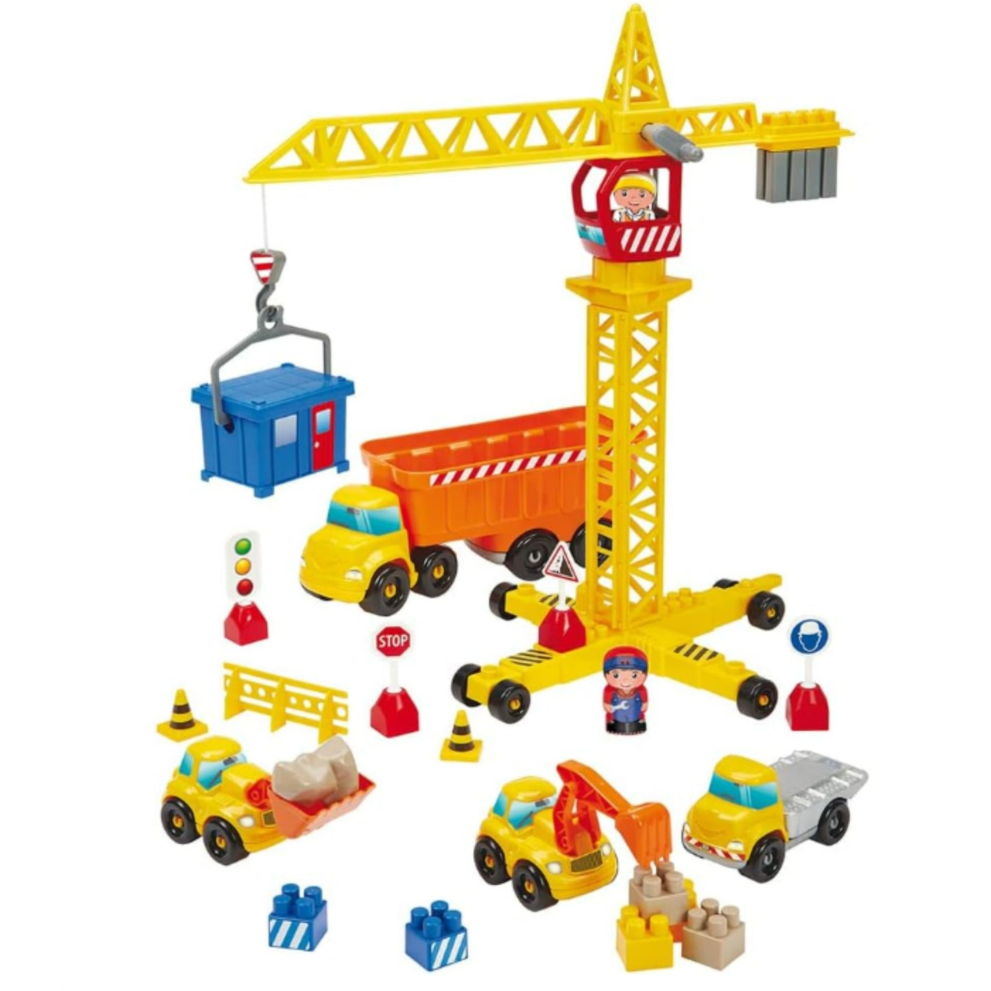 Ecoiffier Toy - 2999 - Construction + Crane - Abrick - Construction toy for kids - Ages 36 months and up - Origin France guaranteed