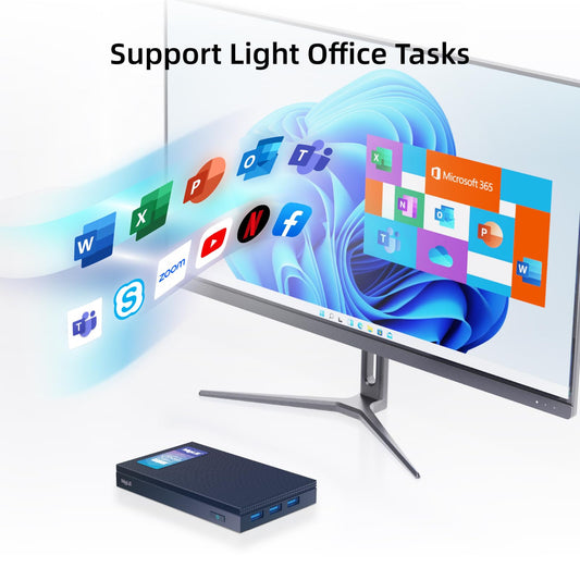 MeLE Quieter3Q Mini PC fanless Celeron N5105 16GB 512GB Micro Desktop Computer w/ Gigabit Ethernet, USB-C PD, WiFi 6, IPXE, 2X HDMI2.0, 4K Dual Display, Vesa-Mount.