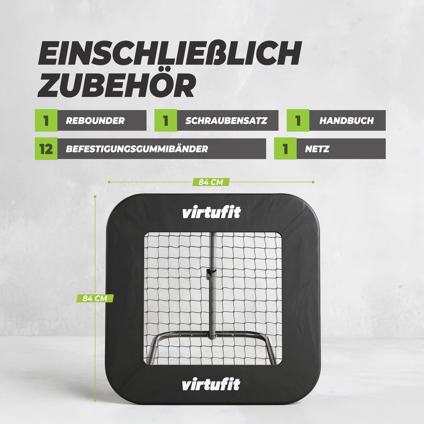 VirtuFit Adjustable Football Rebounder Pro - Kickback - 84 x 84 cm