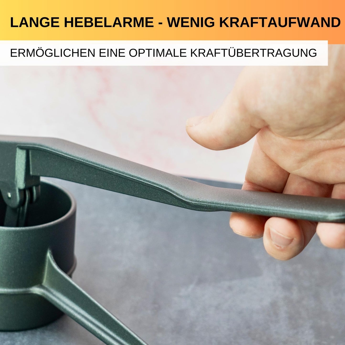 Thiru spaetzle press hole diameter approx. 3mm - test winner 2024 - try risk-free for 60 days - round hole with foam scoop & support lugs - ideal for spaetzle, mashed potatoes, juices - made in Germany.