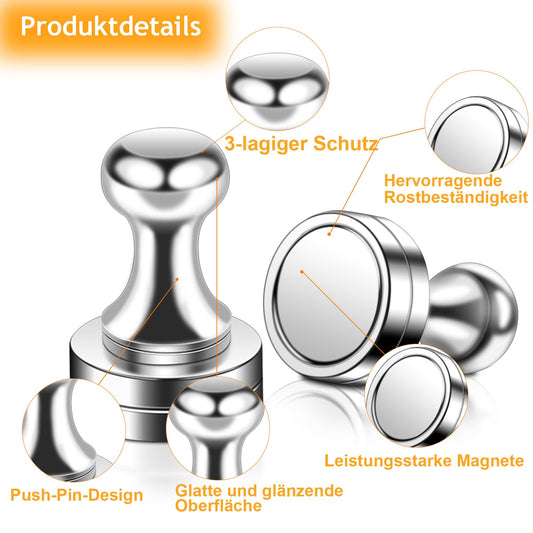 100pcs Strong Neodymium Magnets N52 - Mini magnet for refrigerator, magnetic board, cone magnets, pegboard, bulletin board, whiteboard