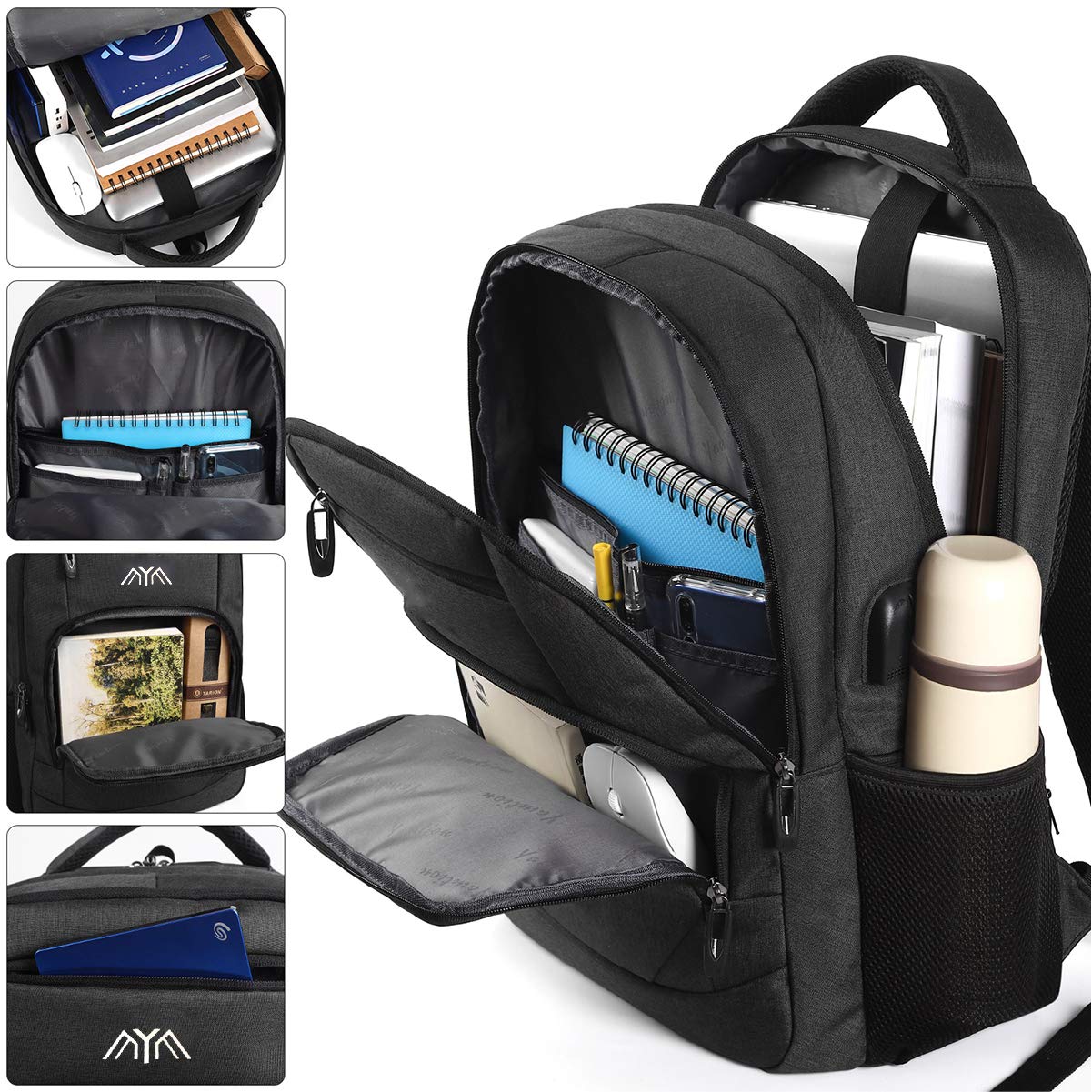 Men's backpack, school backpack for boys teenagers, laptop backpack for school daypacks for work hiking traveling camping for 15.6 inch laptop.