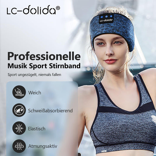 LC-dolida Sleep Headphones Bluetooth 5.4, Sleep Headband Headphones Mask, Sports Headband Music Sleep Headband for Sports, Jogging, Yoga, Travel