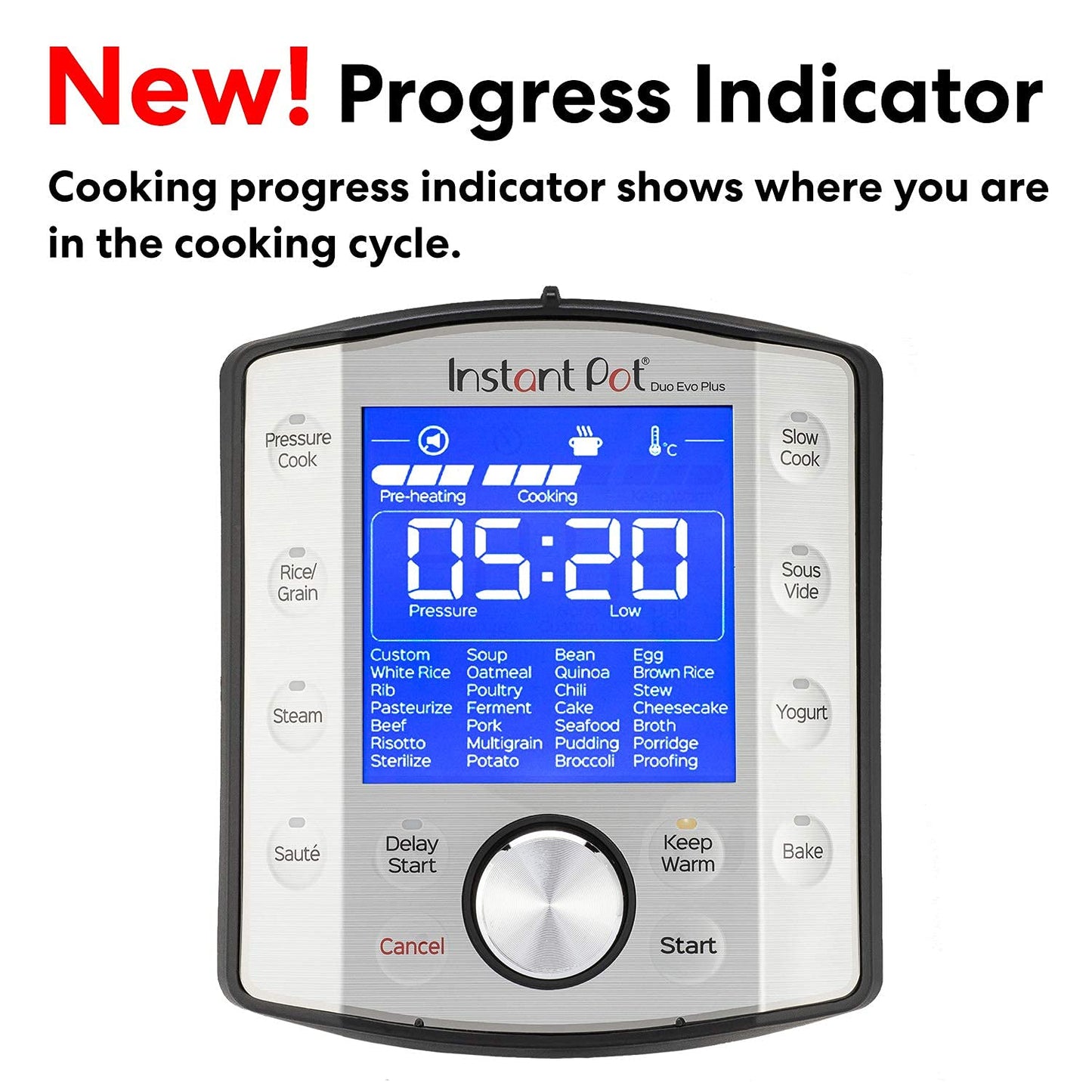 Instant Pot DUO EVO PLUS 7.6L Electric Pressure Cooker. 10-in-1 functions: Sterilizer, Slow Cooker, Rice Cooker, Steamer