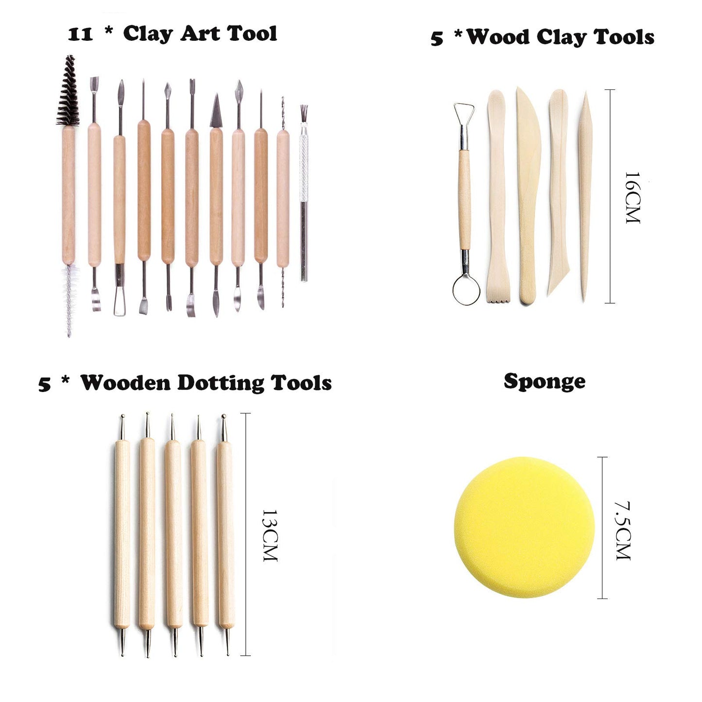 WOMGF Modeling Tool Set Pottery Tool 41 Pieces Polymer Clay Sculpting Tool Ceramic Sculpture Clay Kit for Arts and Crafts, Sculpting, Carving Art Supplies