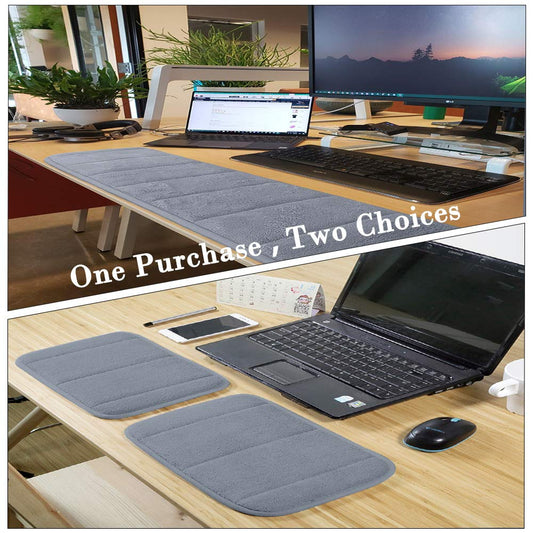 2 sets of ergonomic computer elbow wrist rest pads, MERYSAN long & short combination wrist rest elbow support mat for keyboard mouse work gaming - relieve elbow pain (gray)