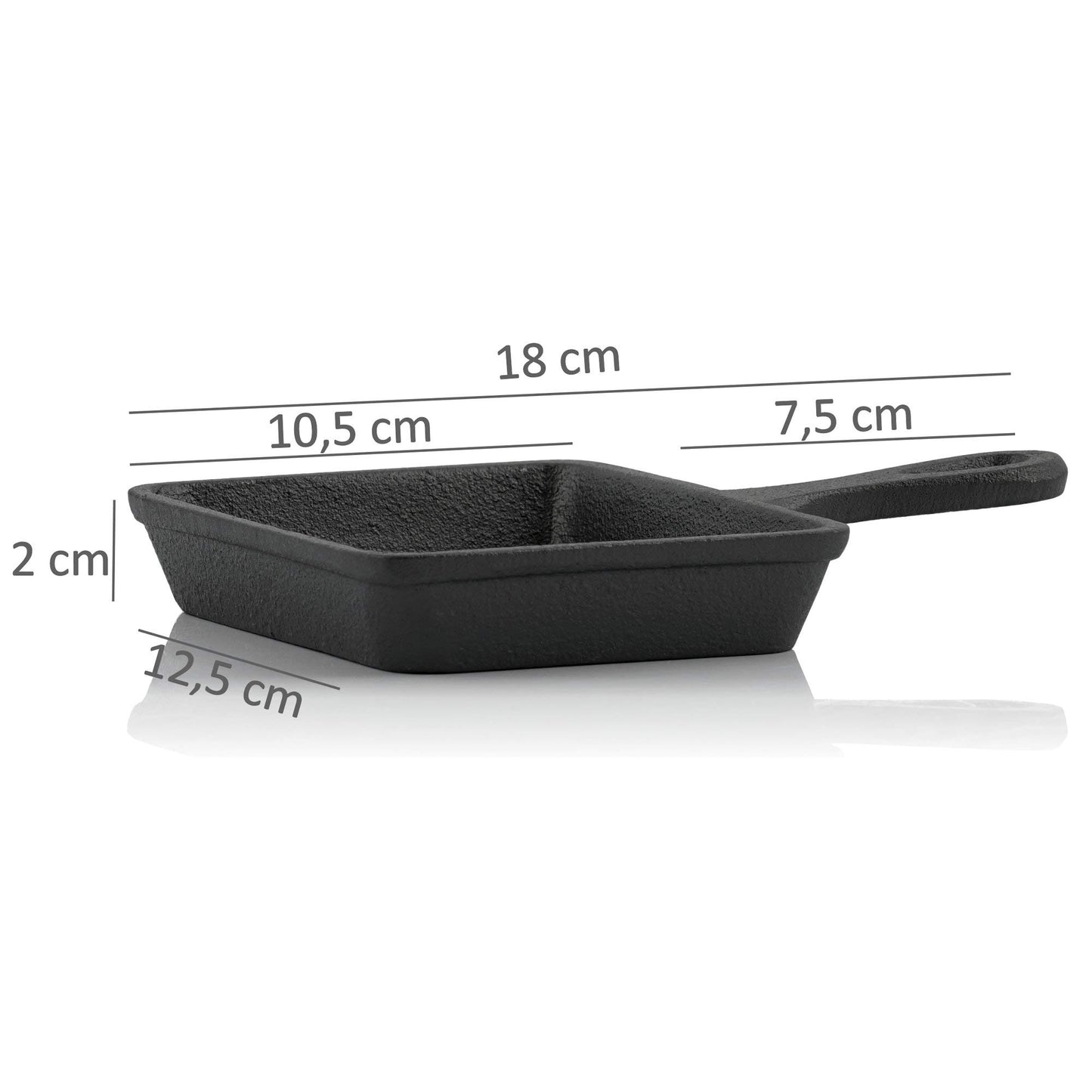 BBQ-Toro cast iron raclette pans (6 pieces) | 12.5 x 18 cm | pre-seasoned | Replacement pans for raclette, serving pans, grill accessories, cast iron pan, grill pan.