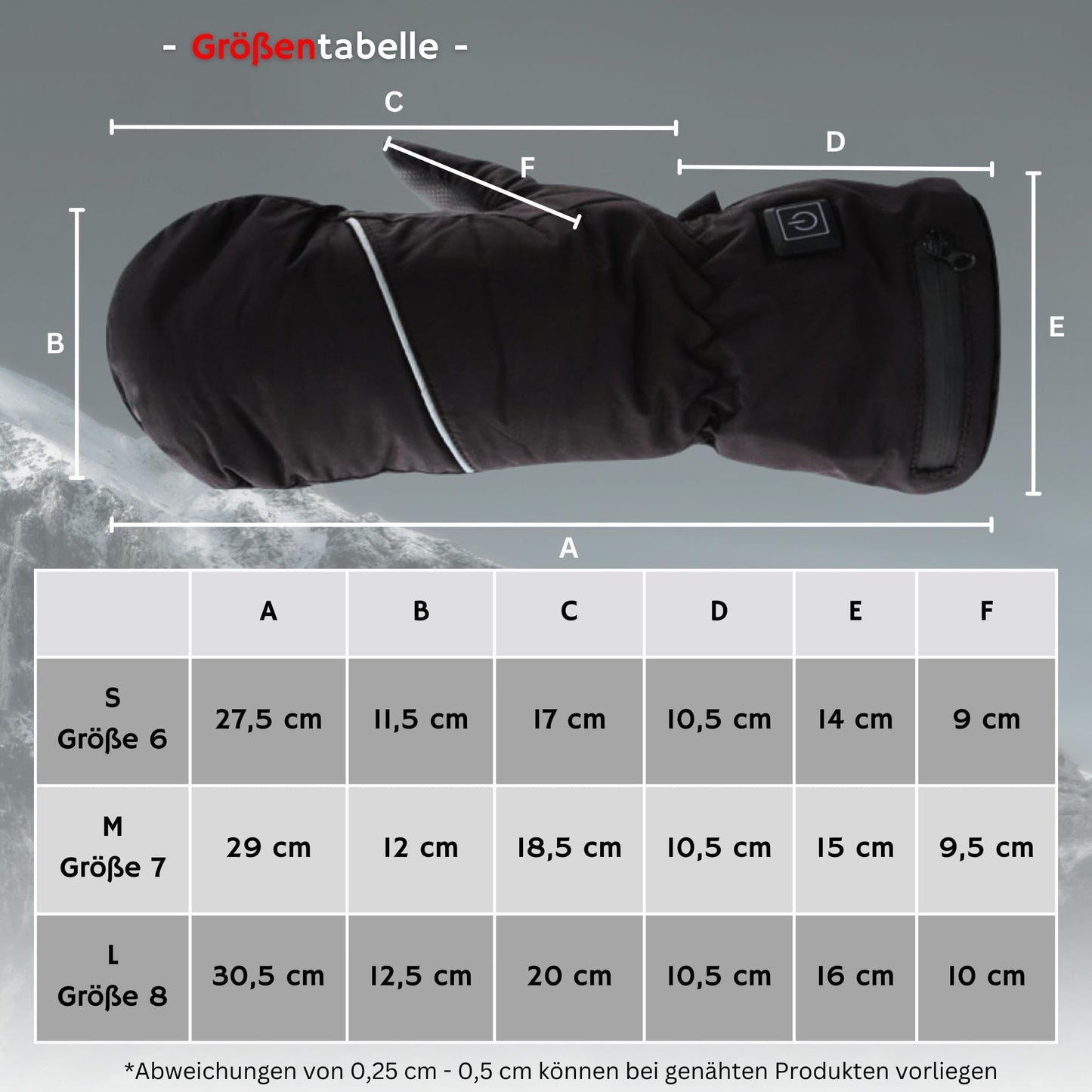 NorthHeat optimized heated gloves | heated mittens for men & women in 3 sizes | rechargeable heating gloves | skiing and outdoor