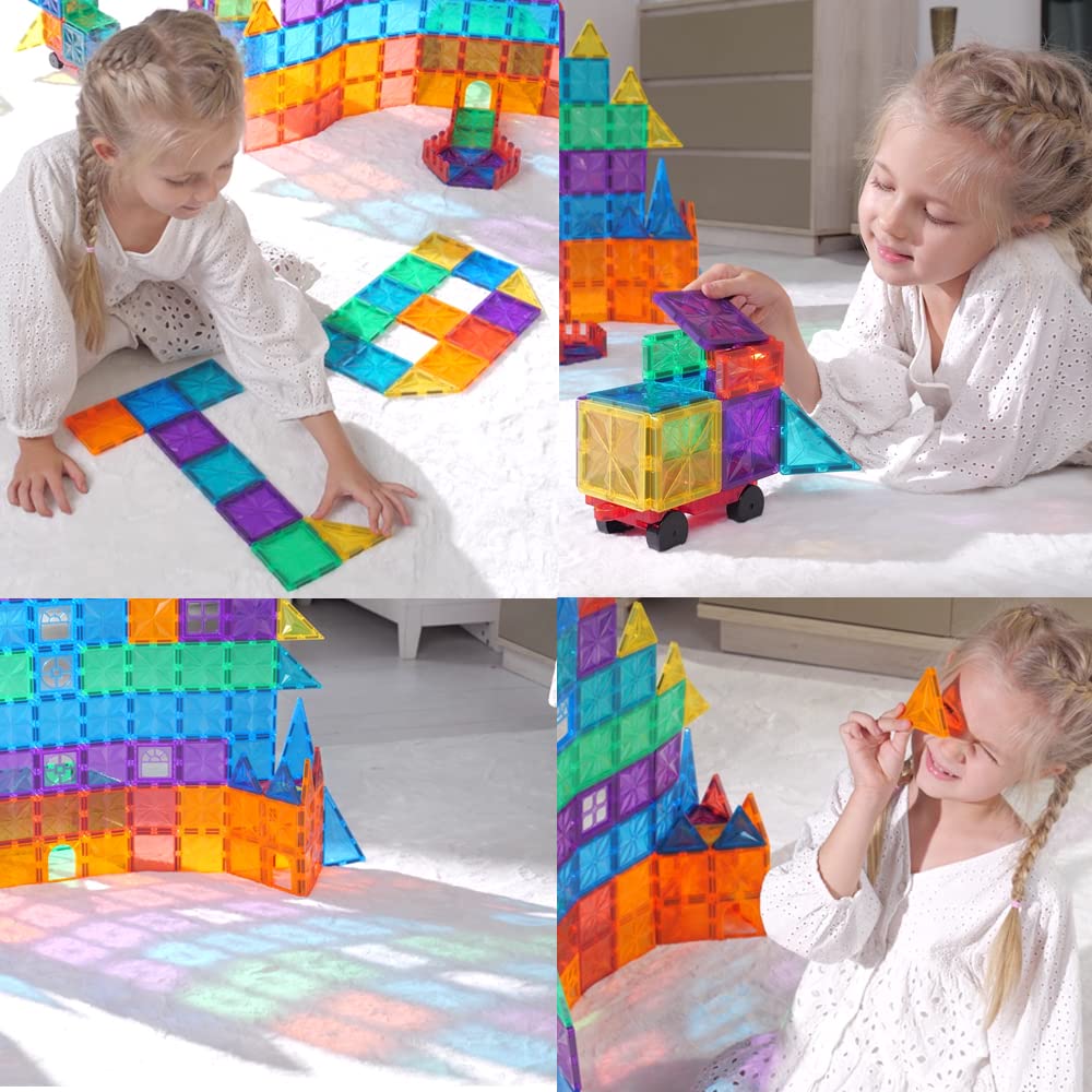 CONDIS Magnetic Building Blocks 60 Pieces, Magnet Toys Magnetic Building Blocks Magnetic Games Tiles Kit Blocks Gift for Kids Ages 3 4 5 6 7 Boy Girl