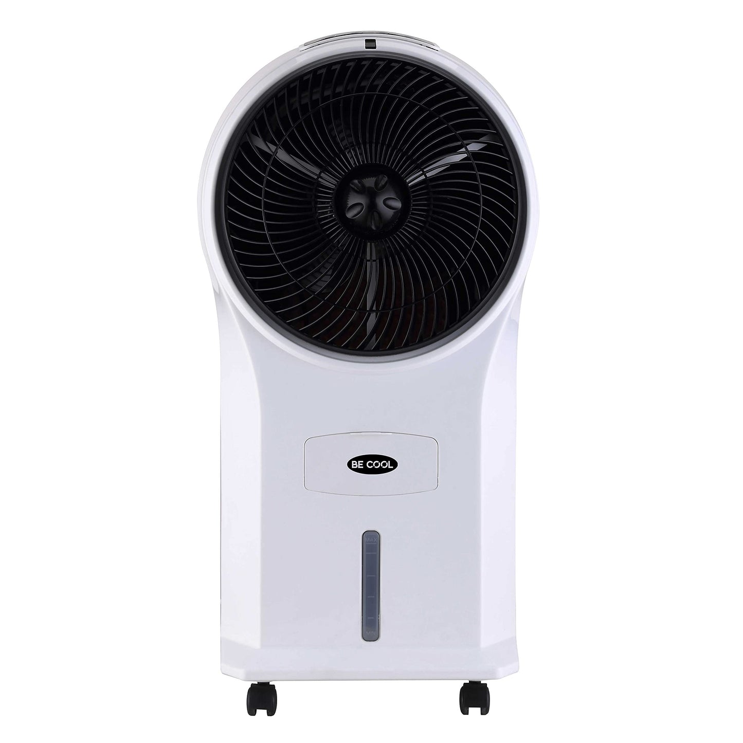 BE COOL air cooler with water cooling, 3-in-1 evaporative cooler, humidifier, fan, 3 speeds, 5 liter water tank, 45 watts, 1050 m³/h, timer, remote control, white/black, BCP5AC2101F.