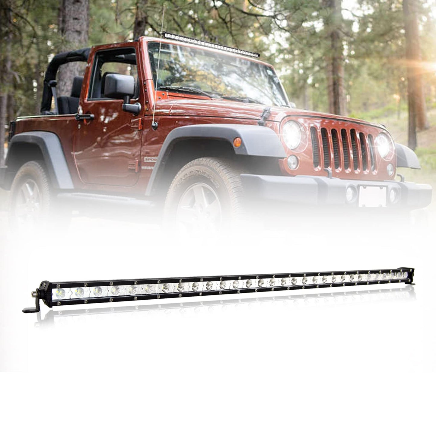 SKYWORLD 150W LED Light Bar 1 piece, Waterproof IP67 Offroad Lighting LED Bar 60W 6000K White 12V for Car, Truck, Motorcycle, SUV, ATV, Tractor, Boat, Off-road Vehicle, Construction Vehicle, Mining Machine