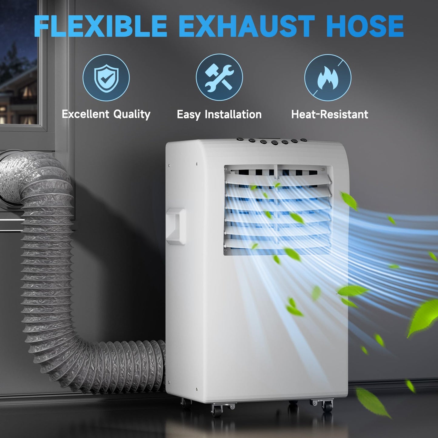Hon&Guan exhaust duct ø150mm ventilation duct soundproofed thermal insulation aluminum flex pipe length 2.5m, Flexible PVC aluminum flex hose for pipe fan, fan, kitchen, air conditioning