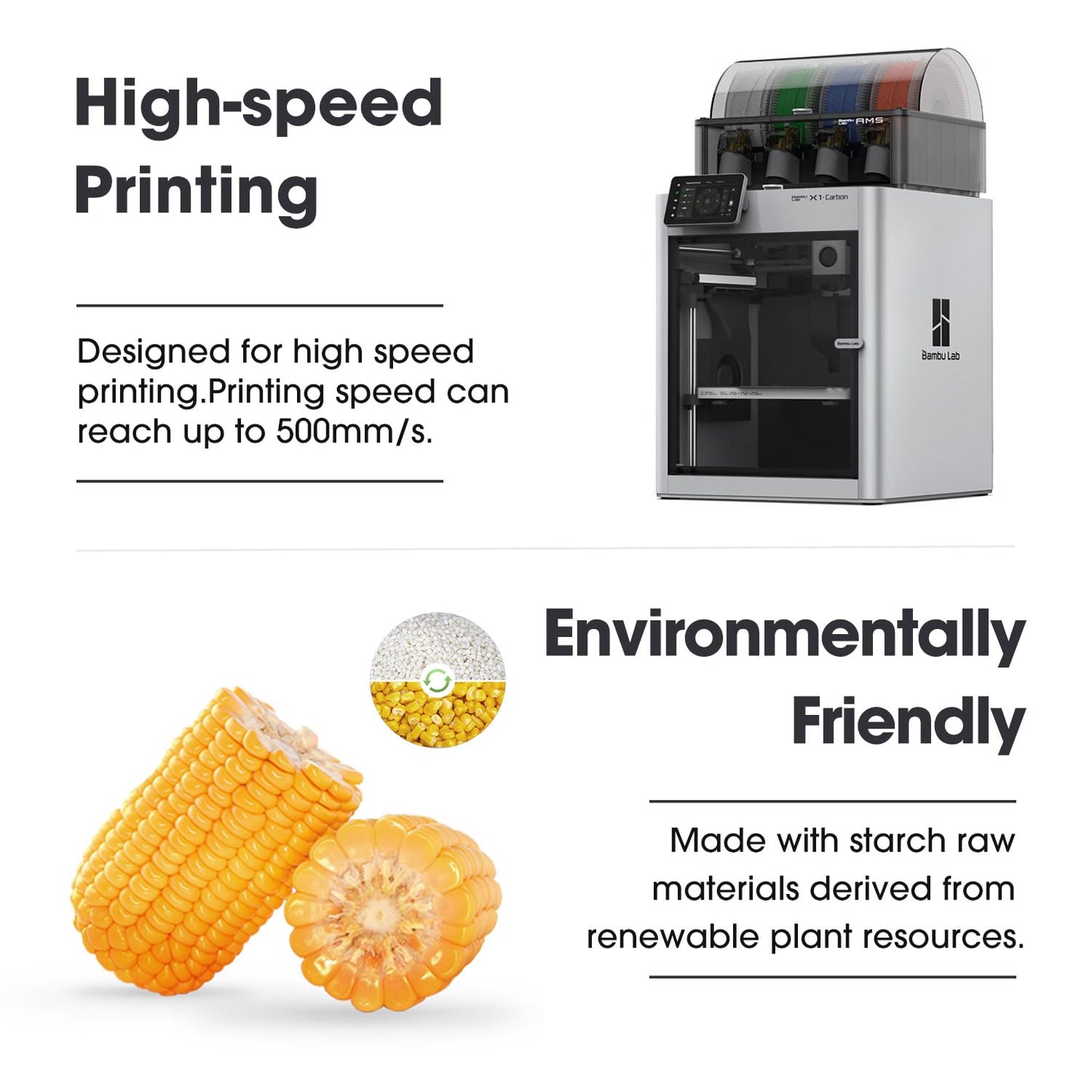 eSUN PLA+ Filament 1.75mm, PLA+HS High Speed 3D Printer Filament Accuracy +/- 0.03mm, 1KG Spool (2.2 LBS) Speedy PLA Plus Filament for High Speed Printers, Grey