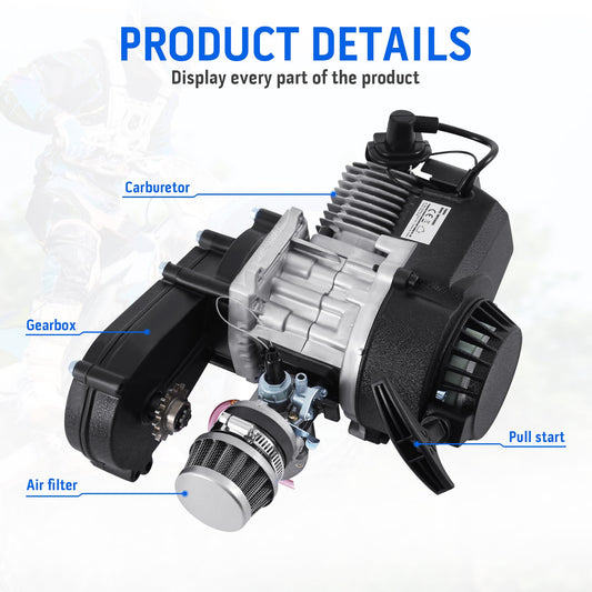49cc 50cc 2 Stroke Engine Mini Engine Pocket Bike Engine for Dirt Bike Quad Pocket Bike