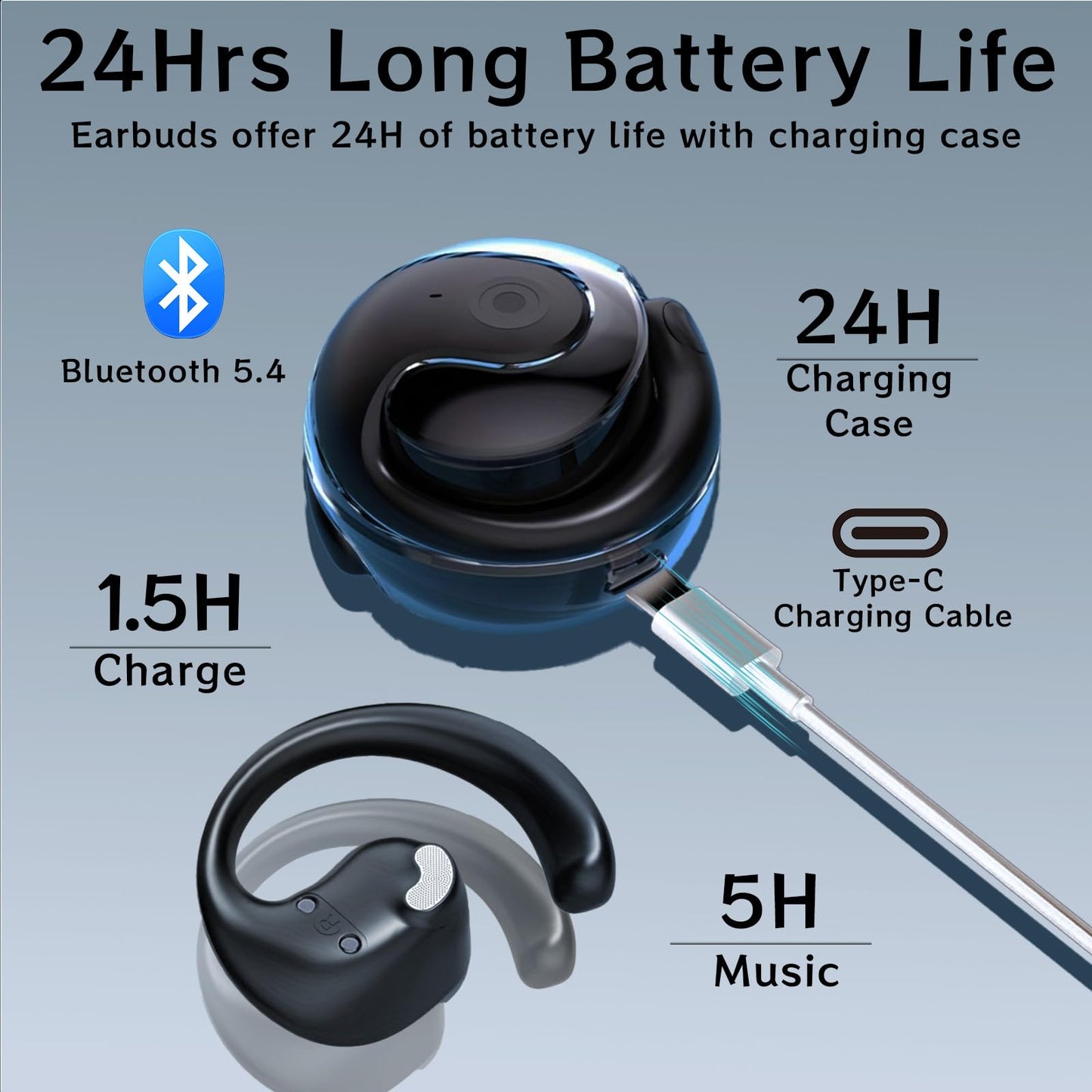 AI Headphone Translator - Enhanced language translation headphones in real time with app, Bluetooth 5.4 translator headphones, 3 translation modes real-time translator earphones for travel learning.