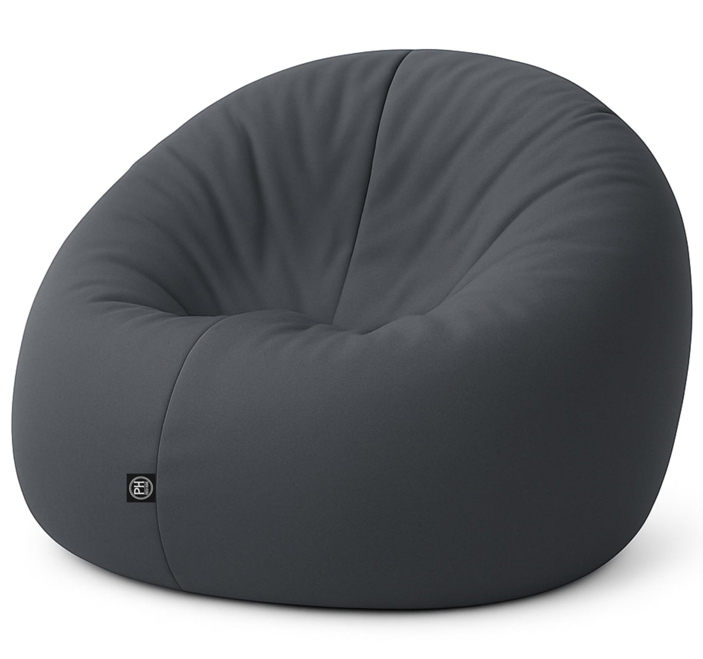 PATCH HOME 2 in 1 bean bag chair floor cushion for adults & kids - gaming with filled cushion seat beanbag (anthracite, Ø 155cm)