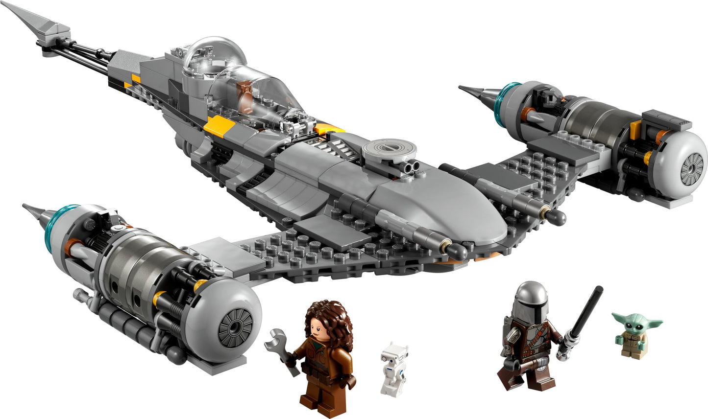 LEGO Star Wars The Mandalorian's N-1 Starfighter from The Book of Boba Fett, spaceship building toy set with 4 characters including Baby Yoda figure 75325